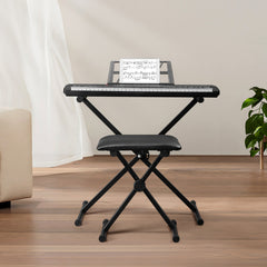 Ozici GEP-203 61 Key Keyboard with Piano Stand, Piano Bench, Built In Speakers, Headphone, Microphone, Music Rest, LED Screen