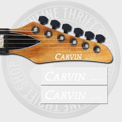 Carvin Made In USA Waterslide Guitar Neck Headstock Decals (WHITE) Set of 2