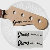 Ibanez Silver Series Bass Waterslide Guitar Neck Headstock Decals (Set of 2)