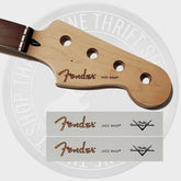 Fender Jazz Bass Waterslide Guitar Neck Headstock Decals with CS Logo (Set of 2)