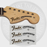 Fender 70's Strat Waterslide Guitar Headstock Decals (Set of 3)