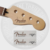 Fender Precision Bass Waterslide Guitar Headstock Decals with CS Logo (Set of 2)