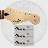 Fender Strat Waterslide Guitar Neck Headstock Decals (Set of 3) Black