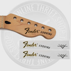 Fender Esquire Style Waterslide Guitar Headstock Decals with CS Logo (Set of 2)