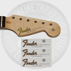 Fender 60's Strat Waterslide Guitar Neck Headstock Decals (Set of 3)