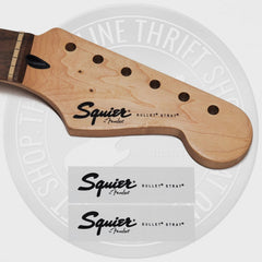 Squier by Fender Bullet Strat Waterslide Guitar Neck Headstock Decals (Set of 2)