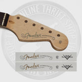 Fender 60's Jazzmaster Waterslide Guitar Headstock Decals w/ CS Logo (Set of 2)