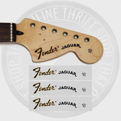 Fender 70's Jaguar Waterslide Guitar Neck Headstock Decals (Set of 3)