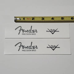 Fender Precision Bass Waterslide Guitar Headstock Decals with CS Logo (Set of 2)