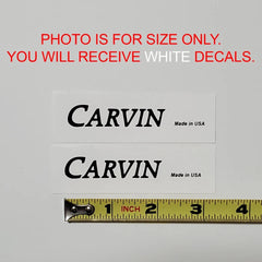 Carvin Made In USA Waterslide Guitar Neck Headstock Decals (WHITE) Set of 2