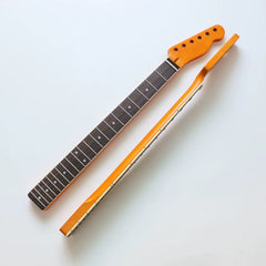21 Fret TL electric guitar neck with Canadian maple inlaid sound point edging - Light Yellow