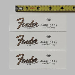 Fender Jazz Bass Waterslide Guitar Neck Headstock Decals (Set of 3)