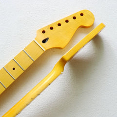 F-style Canadian Maple Fingerboard Neck 22Fret ST Electric Guitar Neck - Yellow