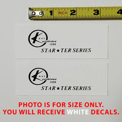 Kay Starter Series Waterslide Guitar Neck Headstock Decals (WHITE) Set of 2