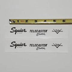 Squier by Fender Tele Custom Waterslide Headstock Decals w/ CS Logo (Set of 2)