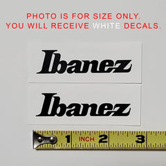 Ibanez Waterslide Guitar Neck Headstock Transfer Decals (WHITE) Set of 2