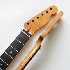 22 Fret Baked Teleguitar neck baked maple wood glossy black wood fingerboard SQ guitar neck