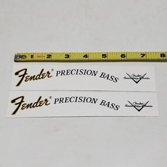 Fender Precision Bass Waterslide Guitar Headstock Decals with CS Logo (Set of 2)