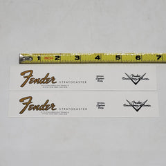 Fender 60's Strat Waterslide Guitar Neck Headstock Decals w/ CS Logo (Set of 2)
