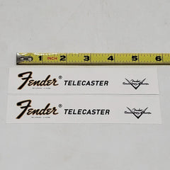 Fender Tele Waterslide Guitar Neck Headstock Decals with CS Logo (Set of 2)
