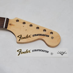 Fender 70's Strat Waterslide Guitar Headstock Decals with CS Logo (Set of 2)