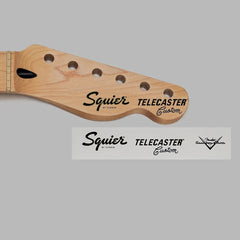 Squier by Fender Tele Custom Waterslide Headstock Decals w/ CS Logo (Set of 2)