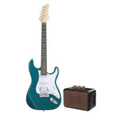 No logo KST Stylish H-S-S Pickup Electric Guitar Kit with 5W AMP Bag Guitar Strap Strings Lake Blue
