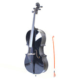 Ozici 4/4 Wood Cello Bag Bow Rosin Bridge Black