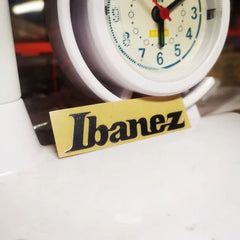 Ibanez Guitar Head Logo Tearable Film Pressure Sticker - Silver Metal Logo