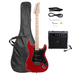 No logo ST Stylish Electric Guitar with Black Pickguard Red