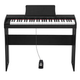 No logo 61 Key Piano Semi-Weighted Standard Keyboards Digital Piano with Furniture Stand,MIDI Bluetooth, Headphone,for Piano Lover Black color