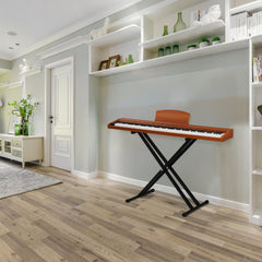 No logo 88 Key Full Size Semi-Weighted Standard Keyboards Wooden Digital Piano with Stand,MIDI Bluetooth,Triple Pedals,Headphone and other accessories, Walnut color