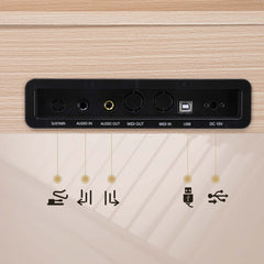 No logo 88 Key Standard Full Weighted Keyboards Digital Piano with Metal Stand, Power Adapter, Triple Pedals, Headphone,for All Experience Levels Natural Technology Wood Color