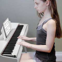No logo 88 Key Standard Full Weighted Keyboards Digital Piano with Metal Stand, Power Adapter, Triple Pedals, Headphone,for All Experience Levels White