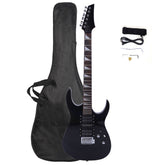 No logo Novice Entry Level 170 Electric Guitar HSH Pickup Bag Strap Paddle Rocker Cable Wrench Tool Black