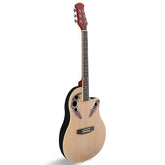 No logo 41 inch Cutawary Round Back Acoustic Guitar Spruce Top Grape Hole Burlywood