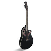 No logo 41 inch Cutawary Round Back Acoustic Guitar Spruce Top Grape Hole Black