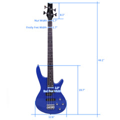 No logo Exquisite Stylish IB Bass with Power Line and Wrench Tool Blue