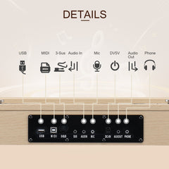 Ozici 88 Key Full Size Semi-Weighted Standard Keyboards Wooden Digital Piano with MIDI Bluetooth, Triple Pedals,Headphone and other accessories