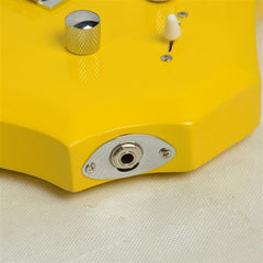 Novice Flame Shaped Electric Guitar HSH Pickup Bag Strap Paddle Rocker Cable Wrench Tool Yellow