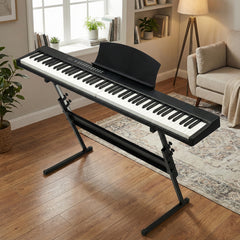 No logo 88 Key Magnetic Connection Piano Semi-Weighted Standard Digital Piano with Stand, MIDI Bluetooth, Handbag,Headphone,for Piano Lover Black color
