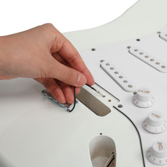 DIY 6 String ST Style Electric Guitar Kits with Mahogany Body, Maple Neck and Accessories White