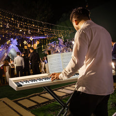 Ozici 88 Key Full Size Semi-Weighted Standard Keyboards Wooden Digital Piano with MIDI Bluetooth, Triple Pedals,Headphone and other accessories