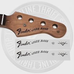 Fender Jazz Bass Waterslide Guitar Neck Headstock Decals with CS Logo (Set of 2)