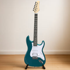 No logo KST Stylish H-S-S Pickup Electric Guitar Kit with 5W AMP Bag Guitar Strap Strings Lake Blue