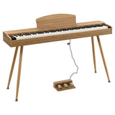 GDP-203 88 Key Standard Full Weighted Keyboards Digital Piano with Metal Stand, Power Adapter, Triple Pedals, Headphone,for All Experience Natural Wood color