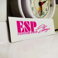 ESP Guitar Head Logo Water Transfer Tearable Film UV Stickers - Rose Red Signature
