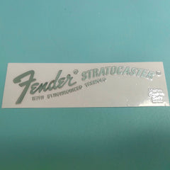 Guitar Head Silver Logo Metal Label UV Adhesive Tear off Film Leave Words - Fender ST 70S