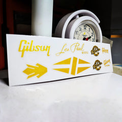 Gibson Guitar Head Logo Water Transfer Tearable Film UV Stickers - Pressure Sticker Gold