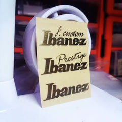 Ibanez guitar head logo complete set of gold metal logos